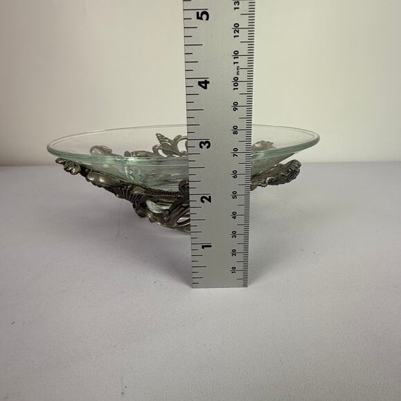 Seagull Canada Pewter Seashell Footed Plate/Bowl Stand Holder With bowl 7” HTF - Picture 9 of 16